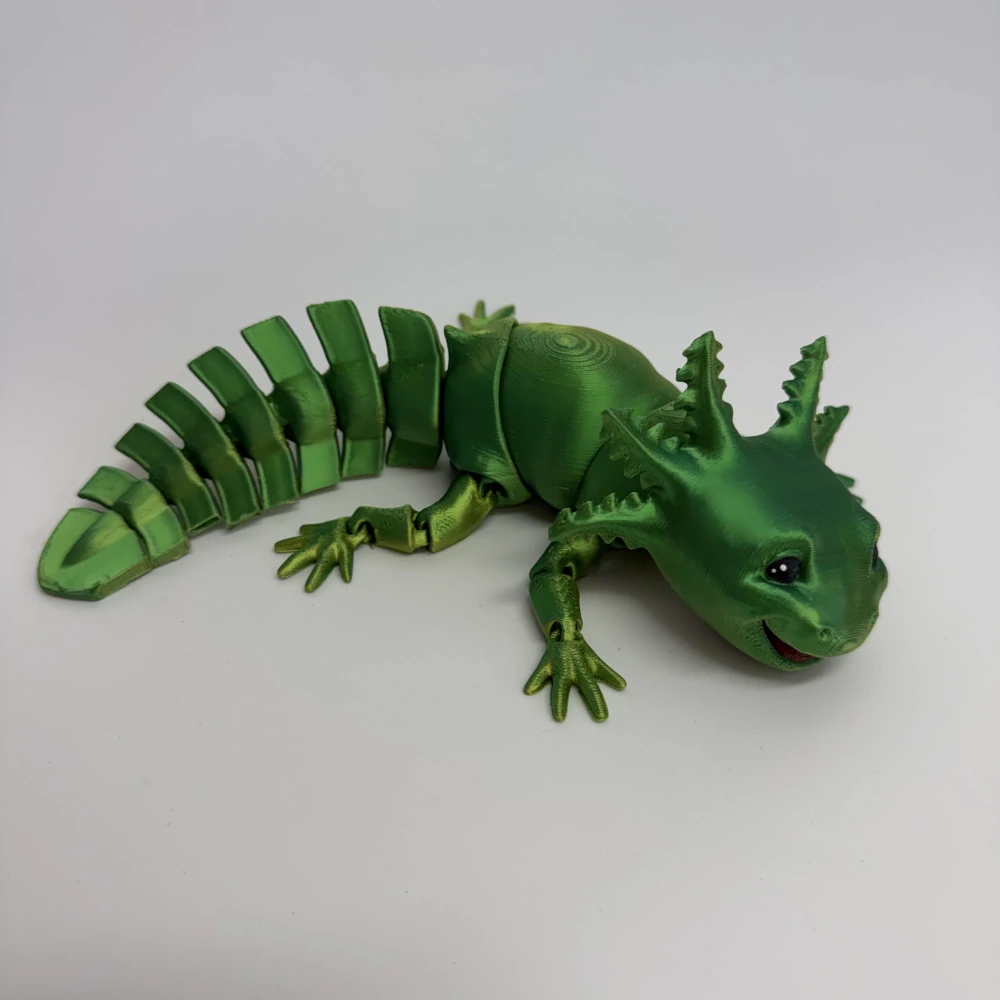Axolotl - zelená/žlutá