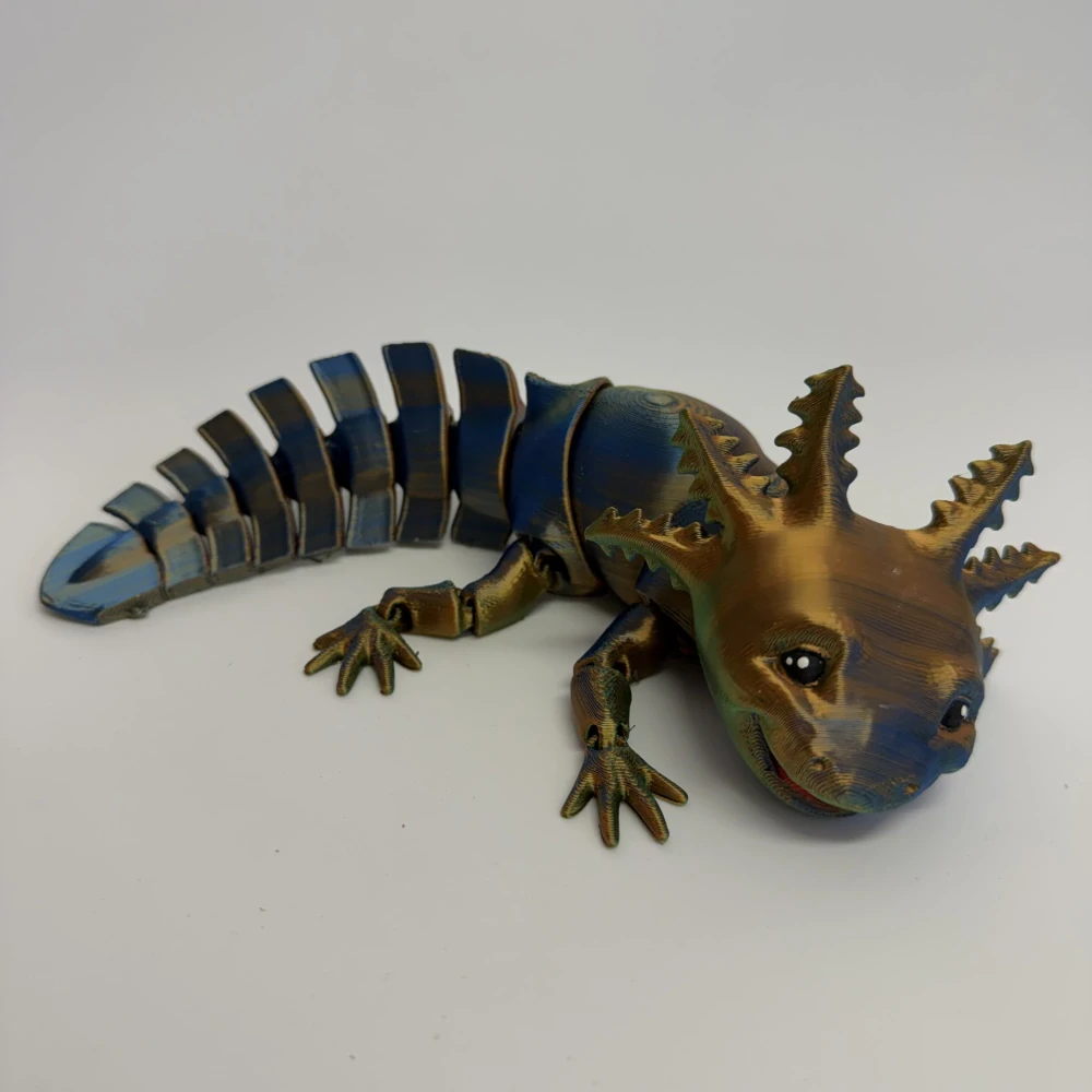Axolotl - oranžová/zelená/modrá