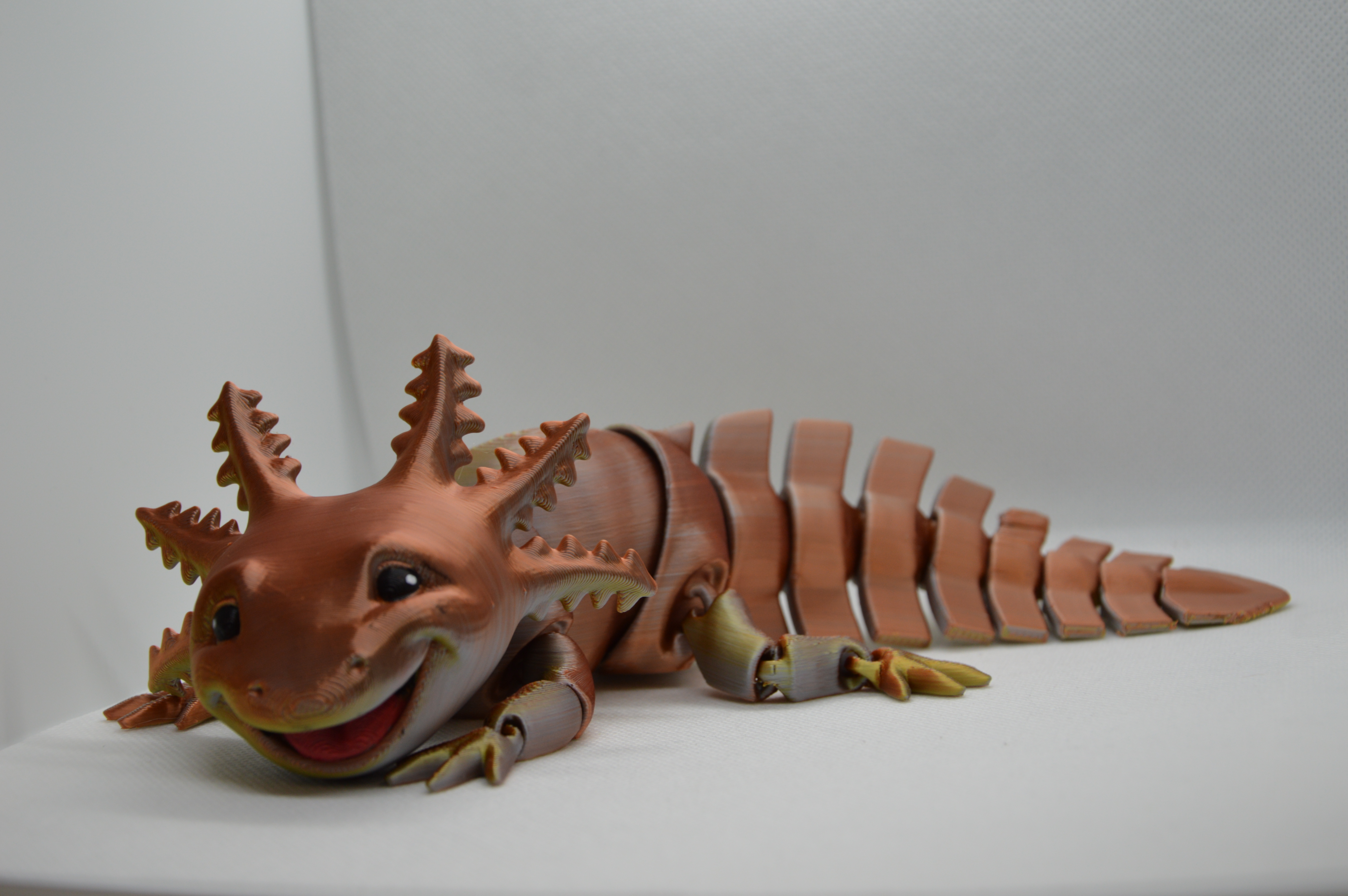 Axolotl - oranžová/zelená/modrá