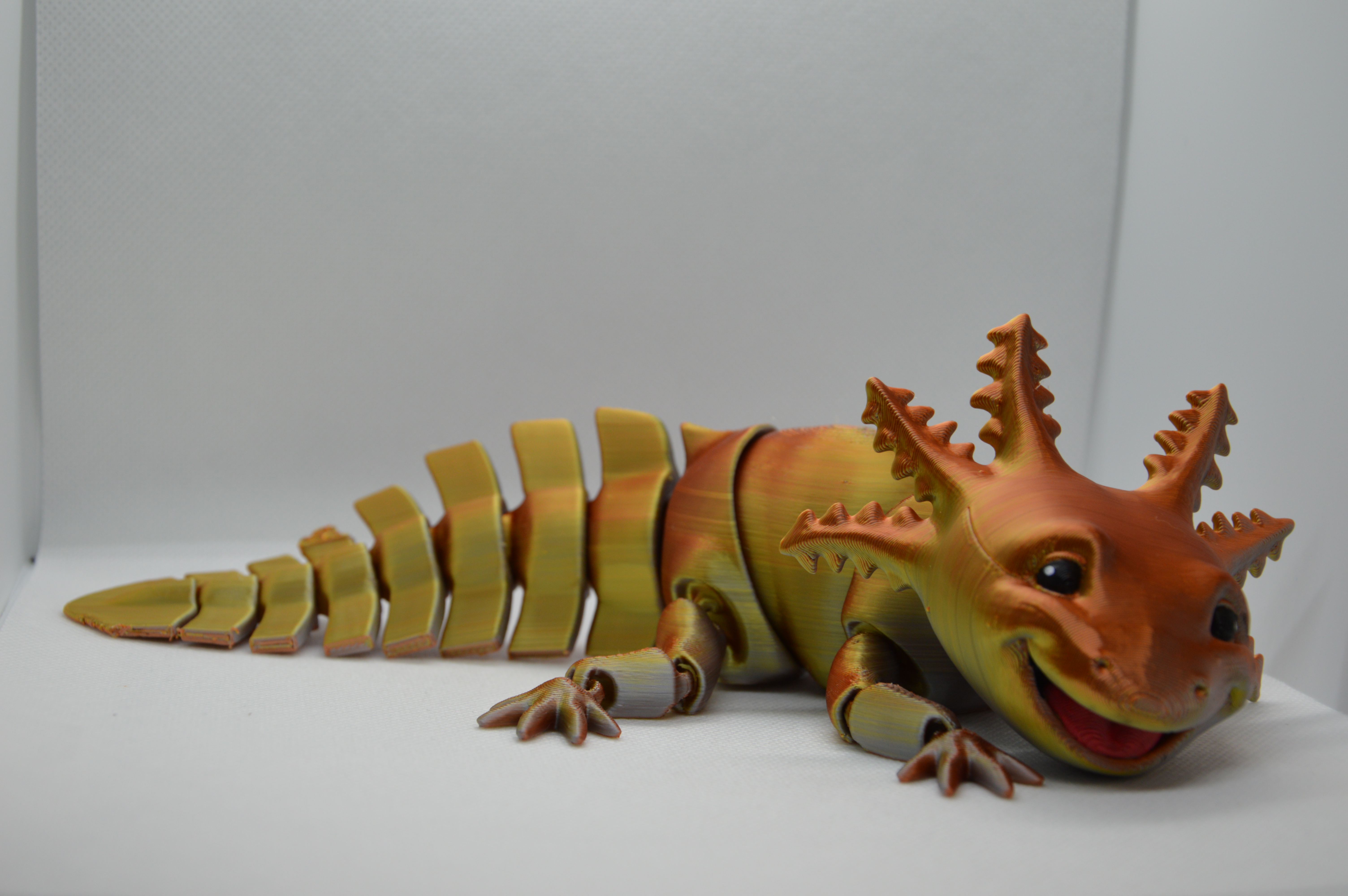 Axolotl - oranžová/zelená/modrá