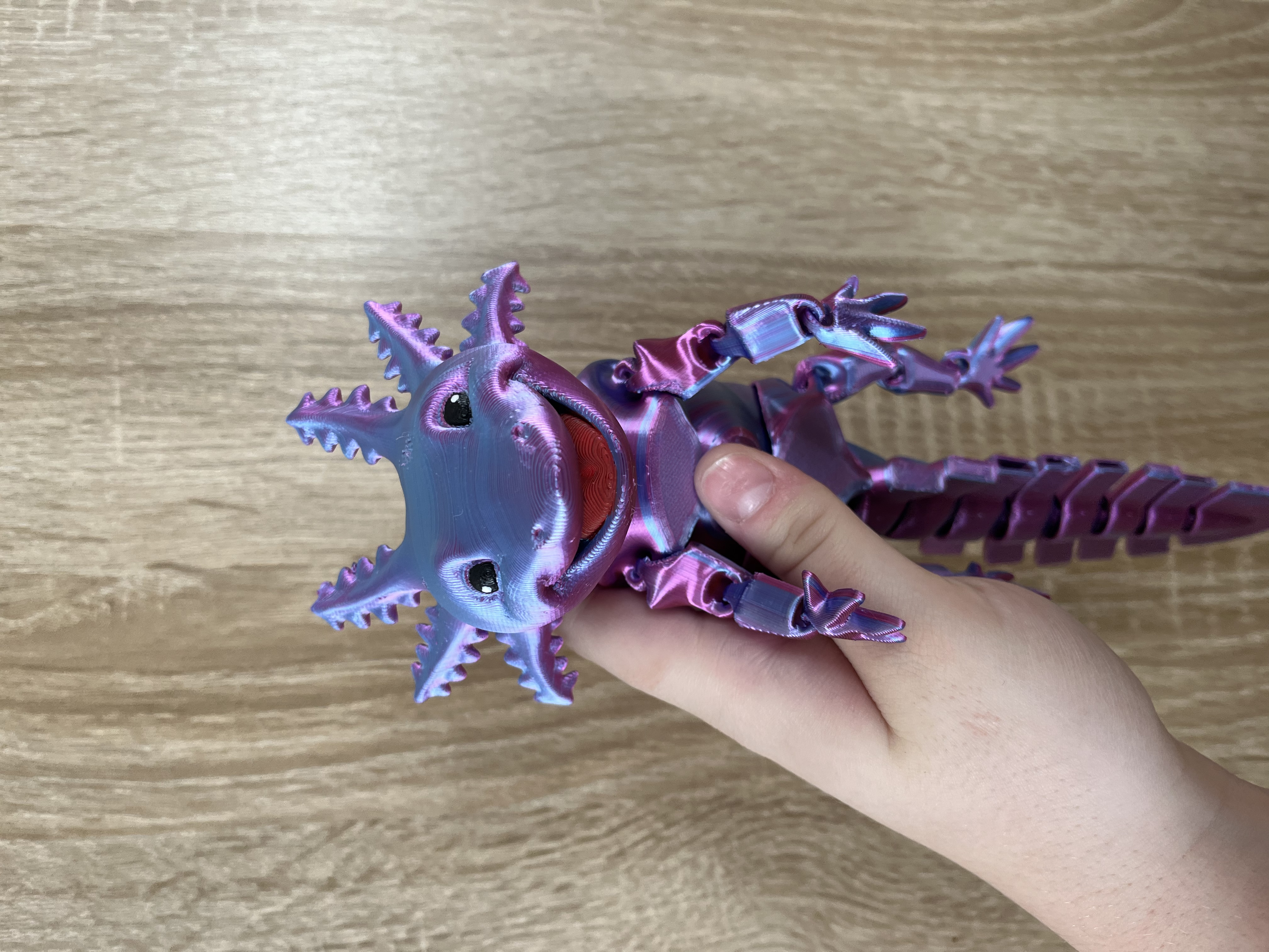 Axolotl - světle růžová/fialová