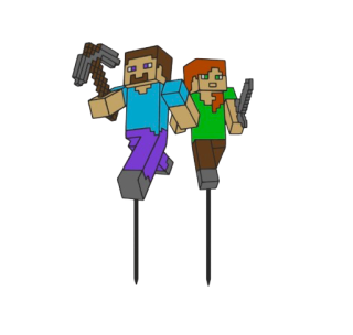Dortový zápich - Minecraft Steve a Alex