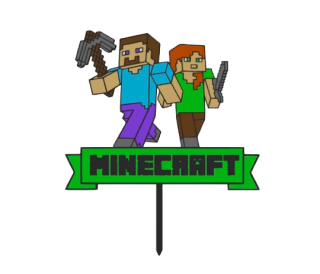Dortový zápich - Minecraft postavy s logem