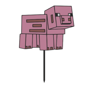 Dortový zápich - Minecraft prase
