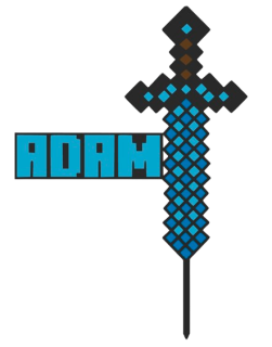 Dortový zápich - Minecraft meč se jménem 1