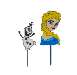 Dortový zápich - Ledové království Elsa a Olaf