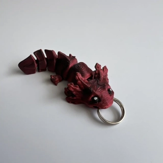 Klíčenka axolotl - červená/černá