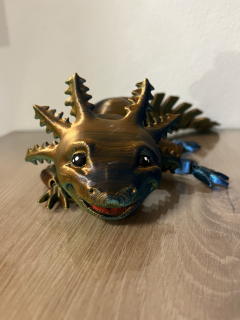 Axolotl - oranžová/zelená/modrá
