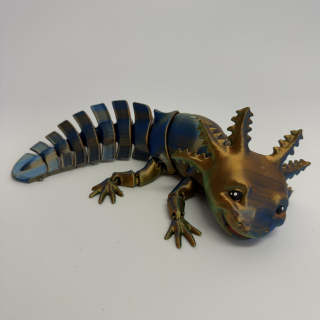 Axolotl - oranžová/zelená/modrá