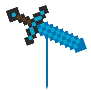 Dortový zápich - Minecraft meč diamantový 1