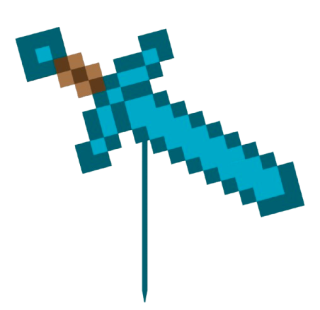Dortový zápich - Minecraft meč diamantový 2