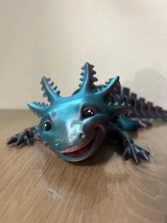 Axolotl - světle modrá/růžová