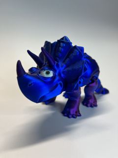 Triceratops - růžová/modrá